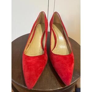 Ann Taylor Red Suede Womens Classic Pump